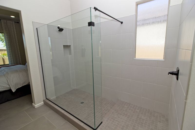 Contemporary Shower with Natural Stone
